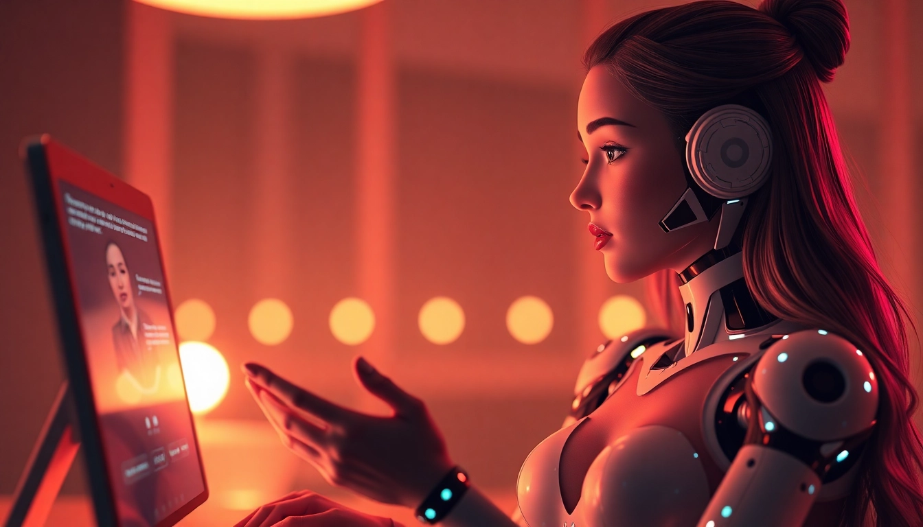 AI girlfriend in a realistic digital setting, engaging in passionate NSFW chat with vibrant visuals for authentic intimacy.
